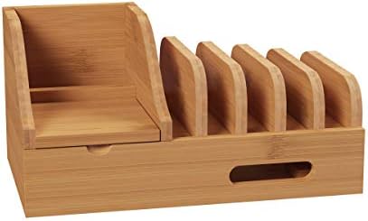 Eco-Friendly Bamboo Charging Station for Multiple Devices – Modern Cord Management Dock for Phones, Tablets, Smartwatches – Lavish Home’s Sustainable Tech Organizer with Enhanced Charging Speed and Compatibility