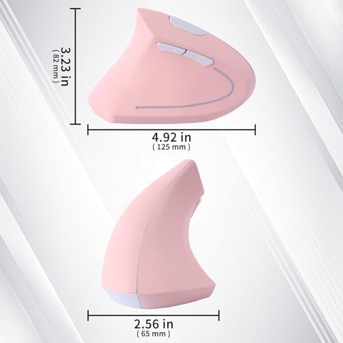 Revolutionary Left-Handed Ergonomic Mouse in Stylish Pink – 2.4 GHz Wireless Optical Vertical Design with Adjustable DPI (800/1200/1600) for PC, Mac, and Laptops – Perfect for Left-Handers Seeking Comfort, Precision, and Enhanced Productivity