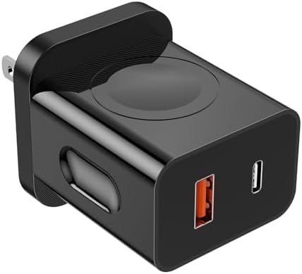 20 W Apple Watch Fast Charger – 3-in-1 Portable PD Charger with Magnetic Wireless Technology, Dual USB-C Ports for i Phone & Tablet, Sleek Black Design for Effortless Charging Anywhere