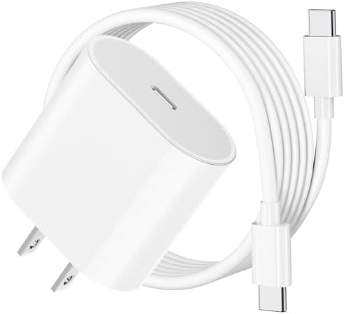 20 W USB-C Fast Charger for i Pad Pro, Air & Mini – Ultimate PD Wall Charger with 6.6 ft USB-C to C Cable for Rapid Charging Across All Generations, Compact Design for On-the-Go Power Solutions, Enhanced Safety Features to Prevent Overheating