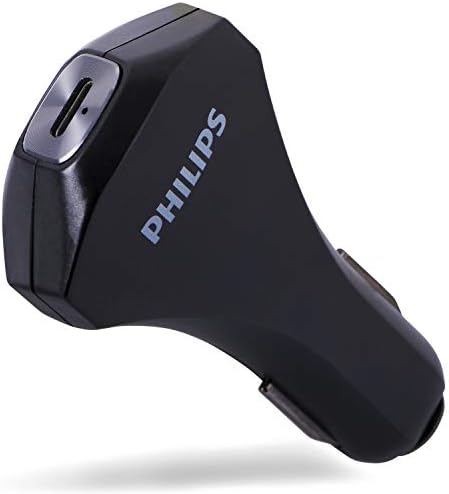 Philips 60 W USB-C Car Charger for Laptops and Mobile Devices – High-Speed Power Delivery for Mac Book, i Pad Pro, i Phone, Galaxy & Pixel – Compact Travel Charger with Advanced Safety Features for Reliable On-the-Go Charging