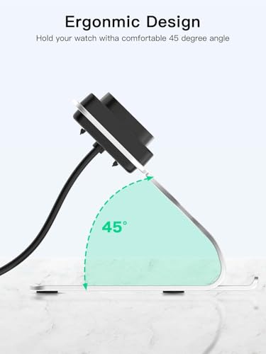 Sleek Silver Magnetic Charging Dock for Google Pixel Watch 3 & 2 | Rapid Anti-Slip Power Station with Premium USB Cable | Ultimate Smartwatch Charging Solution for Home & Office Efficiency