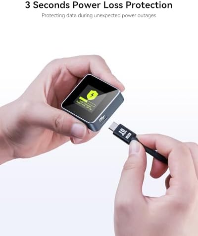 Ultra-Fast DOCKCASE 2230 M.2 NVMe SSD Enclosure with Power Loss Protection – Premium USB 3.2 Gen 2 Type-C Adapter for Enhanced Data Security and Speed, Compatible with NVMe PCIe SSDs, M-Key/B+M Key Support, Sleek Grey Design for Tech Enthusiasts and Gamers