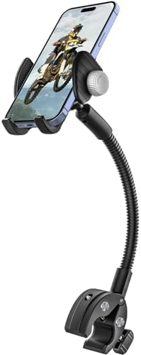 Ultimate Versatile Gooseneck Smartphone Holder for Wheelchairs, Strollers, and Golf Carts – Adjustable Clamp for i Phone & Android Devices – Hands-Free Convenience for Active Lifestyles and Indoor Cycling Enthusiasts