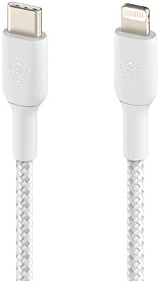 Belkin Boost Charge 6.6 ft Nylon Braided USB C to Lightning Cable – MFi Certified Fast Charging Cord for i Phone 14 & 13 – 18 W Power Delivery for Rapid Device Charging – Durable, Tangle-Free Design for Home and Office Use – Premium Quality Apple Charger Cable