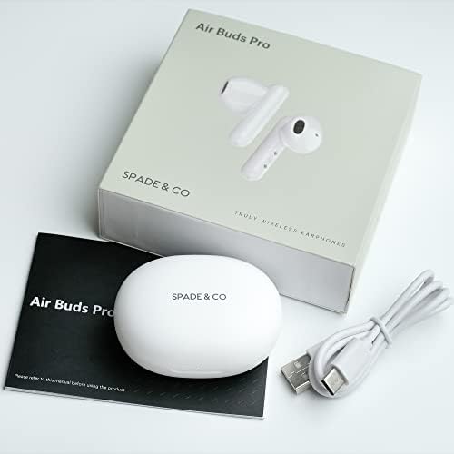 Spade & Co Premium Bluetooth Wireless Earbuds – Touch-Controlled Noise Cancelling Headphones with Deep Bass – Waterproof Design & USB-C Charging Case for Seamless Use on Android & i Phone – Comfortable Fit for Music, Calls, and Active Lifestyles