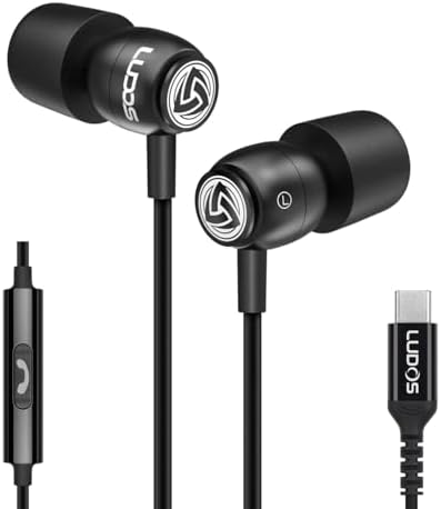LUDOS Clamor Wired Earbuds – Premium Noise-Isolating In-Ear Headphones with Memory Foam Tips, Built-in Microphone, 5-Year Warranty – Perfect for i Phone and Samsung Users, Ideal for Students and Small Ears in Stylish Pink – Ultimate Sound Quality and Comfort for Everyday Use