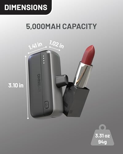 Ultra-Compact 5000 m Ah Power Bank with Integrated USB-C Connector – Sleek Mini Portable Charger for i Phone 16 Pro/15 Series, Samsung S22/S23, i Pad Pro/Air, Air Pods & More – Fast Charging Solution for On-the-Go Lifestyle