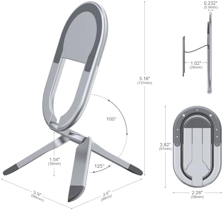 Versatile i Phone Tripod with Magnetic Phone Ring Holder – All-in-One Portable Stand with 360° Rotation for Effortless Use – Durable Silver Finish for Enhanced Compatibility with Car Mounts and Seamless Content Creation