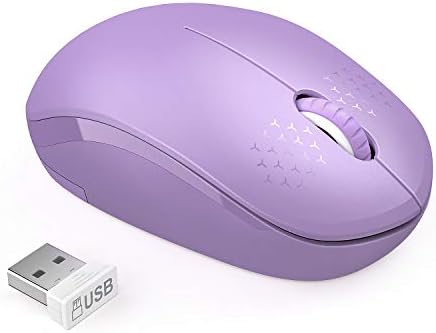 Light Blue Wireless Mouse – Ultra-Quiet 2.4 GHz Noiseless Computer Mouse with USB Receiver for Seamless Windows Experience – Portable, Ergonomic Design for Home, Office, or Travel