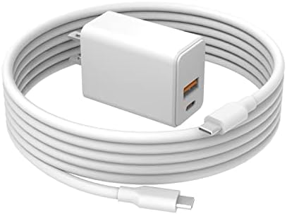Rapid 30 W Fast Charging Wall Charger for Google Pixel 8/7/6 Series – Dual-Port USB-C Adapter with Extra Long Cable for Enhanced Device Compatibility and Efficient Power Delivery – Ideal for Pixel 9/9 a/Pro XL Users – Premium Quality for Ultimate Convenience