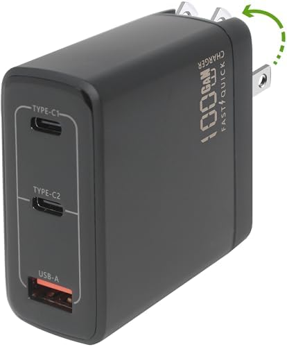 67 W Ga N Dual USB-C & USB-A Charger – Ultra-Compact Power Adapter for Fast Multi-Device Charging – Ideal Travel Companion for Laptops, Smartphones, and Tablets – Sleek White Design for Maximum Compatibility and Efficiency