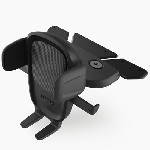 i Ottie Easy One Touch Signature CD Slot Car Phone Holder – Universal Smartphone Mount for i Phone, Google, Samsung, and More – Enhanced Stability, 360-Degree Viewing Angles, Quick One-Touch Access for Safe Driving