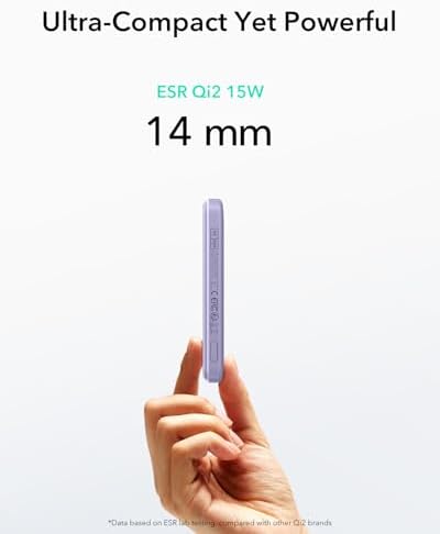Ultra-Compact ESR Mag Safe Power Bank – 5,000 m Ah Fast Charging Battery Pack with Qi2 Certification – Slim 0.55 in Design for i Phone 16/15/14/13/12 – 15 W Wireless & 20 W USB-C Charger with Cable – Essential Travel Accessory for On-the-Go Power