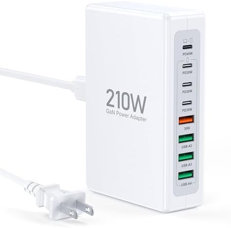 Revolutionize Your Device Charging with the 210 W Ga N III 8-Port USB C Hub – Lightning-Fast PD 45 W Power Delivery for Mac Book Air, i Phone 16/15/14/13/12 Pro Max, Samsung Galaxy S25/24 Ultra & More – Ultimate Efficiency for Home and Travel Needs Revolutionize Your Device Charging with the 210 W Ga N III 8-Port USB C Hub – Lightning-Fast PD 45 W Power Delivery for Mac Book Air, i Phone 16/15/14/13/12 Pro Max, Samsung Galaxy S25/24 Ultra & More – Ultimate Efficiency for Home and Travel Needs
