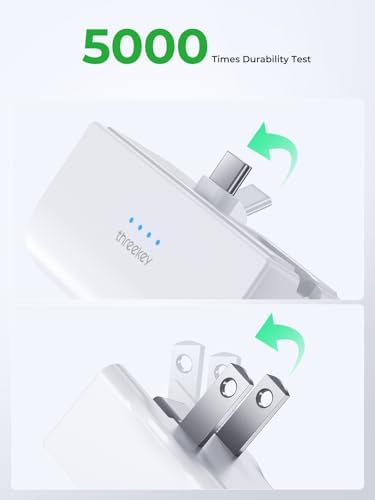THREEKEY Portable Power Bank 5000 m Ah with 20 W PD Fast Charging – Travel-Friendly Charger for i Phone 16/15, Samsung Galaxy, i Pad Air/Pro & Google Pixel – Includes 30 W Ga N Wall Charger for Enhanced Charging Speed and Compatibility