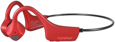 Youth Whisper Open Ear Bone Conduction Headphones – Lightweight Waterproof Bluetooth Earphones for Active Lifestyles – Ideal for Running, Cycling, and Hiking – Hands-Free Calls with Built-in Mic – Stay Aware While You Elevate Your Audio Experience