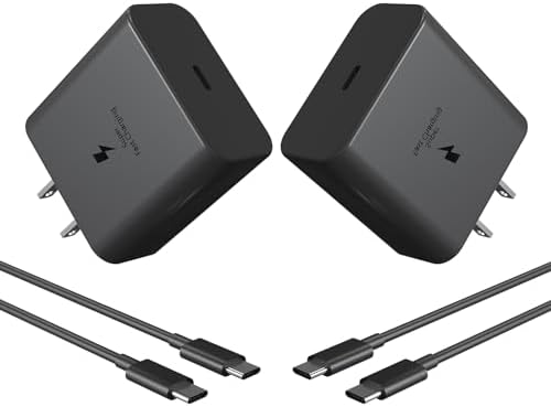 45 W USB C Charger Duo Pack – Ultra-Fast PPS Wall Adapter for Samsung Galaxy S25, S24, S23 Ultra & More – Includes 6 ft Type C Charging Cable for Enhanced Performance & Safety – Perfect for Home & Travel Use