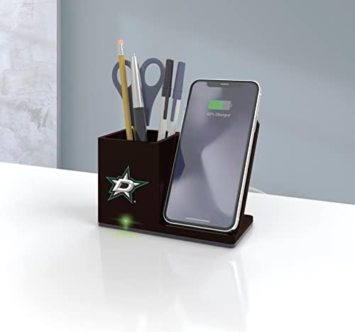 SOAR NHL Wireless Charging Station and Desk Organizer – Premium Qi Fast Charger with Team Logo for Sports Fans, Sleek Accessory Holder for a Tidy Workspace, Perfect for Phones and Essentials