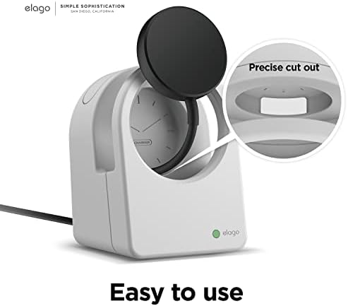elago GWT3 Charging Dock for Samsung Galaxy Watch 8/8 Classic, 7/Ultra, 6/6 Classic, 5/5 Pro – Stylish Black Stand with Classic Clock Design for Enhanced Charging Efficiency and Desk Organization – No Cable Included – Perfect Smartwatch Accessory for Home and Office