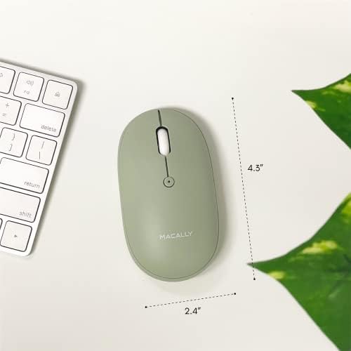 Sleek Macally Wireless Bluetooth Mouse – Rechargeable, Ergonomic Design for Mac & PC – Ultra-Quiet Clicks Perfect for Home, Office & Travel – Enhanced Compatibility with Mac Book Air/Pro, i Mac & Windows Laptops – Experience Comfort & Efficiency in Every Click