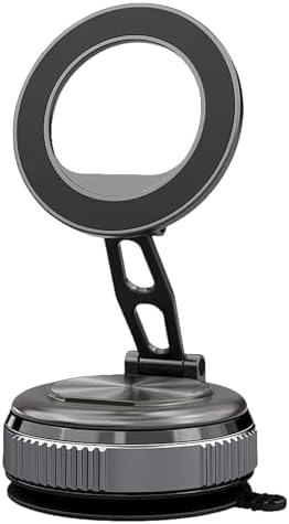 Vacuum Suction Magnetic Phone Holder, 360° Suction Cup Retractable Car Phone Mount Foladable for iPhone 16/15/14/13/12 for Windshield/Mirror/Shower//Ktichen/Smooth Surface – Enhanced Compatibility and Speed