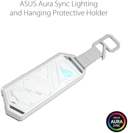 ASUS ROG Strix Arion White M.2 NVMe SSD Enclosure – Ultra-Fast USB 3.2 Gen 2 Type-C (10 Gbps) with Dual Cable Options & Thermal Pads for Optimal Cooling – Effortless Installation for PCIe 2280/2260/2242/2230 M Key/B+M Key SSDs – Perfect for Gamers and Professionals Needing Speed and Portability