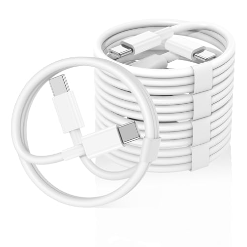 Essri USB C to USB C Cable 10FT, 5Pack 60W USB-C to USBC Cord, Type C to C Charger Cable Fast Charging for iPhone 16 15/Pro/15 Pro Max/15 Plus,Pad Pro, MacBook and More-White – Enhanced Compatibility and Speed