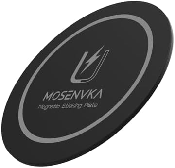 Universal Magnetic Phone Mount Plate,Strong Adhesive Plate for Magnetic Car Mount, Phone Sticker for iPhone 16e and All Smartphones and Cases-Slim,Lightweight,and Reusable (Black-4 Pack) – Enhanced Compatibility and Speed