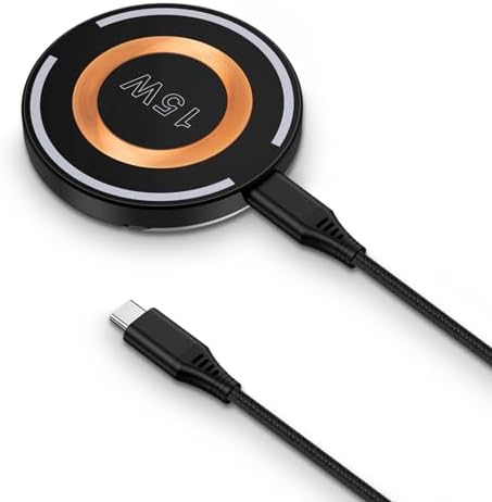 S24 Plus 15 W Magnetic Wireless Fast Charger – Ultimate Charging Solution for Samsung Galaxy S25 Ultra, i Phone 16/15/14 Pro Max, and Google Pixel Devices – Sleek, Portable Design for Effortless Power Delivery and Enhanced Compatibility