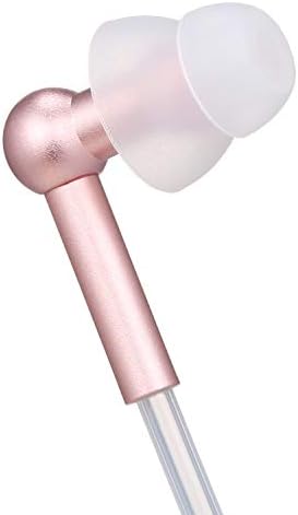 Docooler EMF-Free Air Tube Earbud Headphones – Stylish Rose Gold In-Ear Stereo Earphones with Microphone, Volume Control & Broad Smart Device Compatibility for Enhanced Sound Quality and Health Safety