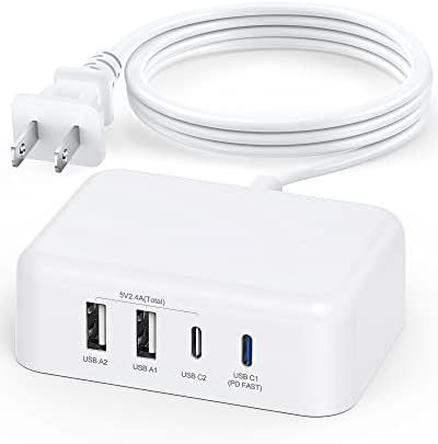 Ultimate 125 W USB-C Multi-Device Charging Station: 6-Port Fast Charger with Ga N Technology for i Phone, i Pad, Apple Watch, Galaxy S23 & More – Compact Power Hub for Home & Office Efficiency