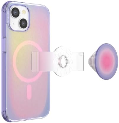 Pop Sockets i Phone 14 Pro Case with Integrated Slidable Grip & Kickstand – Pink Opalescent – Ultimate Wireless Charging Compatibility, 10 ft Drop Protection, and Easy Mag Safe Integration for Enhanced Mobile Experience