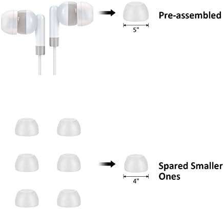 Bulk 100-Pack Classroom Earbuds – Individually Bagged White Student Headsets for Enhanced Learning & Convenience – Ideal Wired Earphones for Schools, Airplanes, Hospitals & Churches – Durable, Lightweight Design with Superior Compatibility and Sound Quality