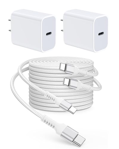 Elevate Your Charging Experience: i Phone 16 e Fast Charge Duo – Superior 2-Pack of 20 W USB C Power Adapters with Extra Long 10 FT Braided Cables for Maximum Flexibility and Compatibility – Ideal for i Phone 16/16 e/16 Pro/16 Pro Max/15/15 Pro & i Pad – Portable, Quick, Tangle-Resistant Charging Solution Designed for Modern Lifestyles