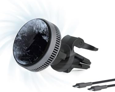 Efficient Magnetic Car Charger with Active Cooling – 15 W Qi2 Fast Charge for Mag Safe Devices – Universal Air Vent Mount for i Phone 16/15/14/13/12 – Optimal Performance & Enhanced Compatibility for Safe Driving