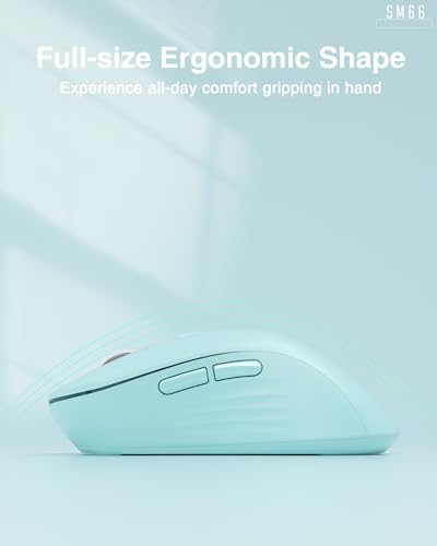 Experience Seamless Precision with the SM66 Green Silent Dual Mode Wireless Mouse – Ergonomic, Rechargeable, and Adjustable DPI Up to 4800 for Ultimate Flexibility in Bluetooth & Wireless Connectivity!