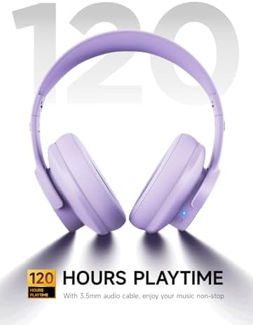 Transform Your Sound Experience with Picun B8 Over-Ear Wireless Bluetooth Headphones – Incredible 120-Hour Battery Life, Custom EQ Modes, and Powerful Deep Bass for Ultimate Immersion – Ideal for Travel, Office, and Daily Adventures in Chic Purple