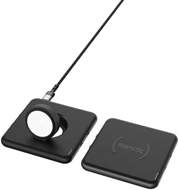 Modula5 Wireless Charging Pod for Smartwatches – RX-MP02 B | Rapid Qi-Enabled Charger for Apple Watch & Multi-Device Compatibility | Sleek, Portable Design with LED Indicators for Effortless Charging Experience