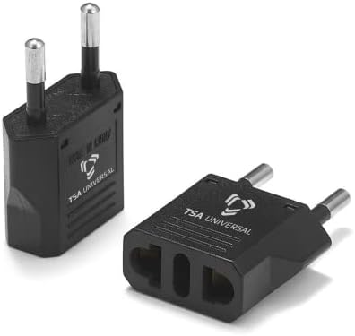 Universal Travel Power Adapter Set for North American Devices in Greece – Dual Pack with High-Speed Charging for Phones, Tablets, Laptops – Compact and Durable Solution for Effortless Connectivity Abroad