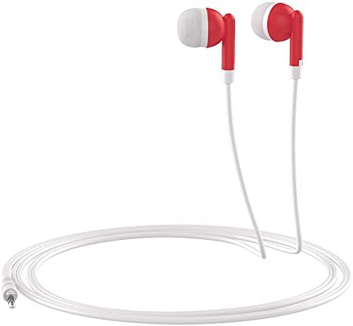 Maeline 100-Pack Bulk Earbuds with 3.5 mm Connector – Multi-Color Stereo Earphones for Schools, Events, and Promotions – Superior Sound Quality and Comfort for Everyday Use