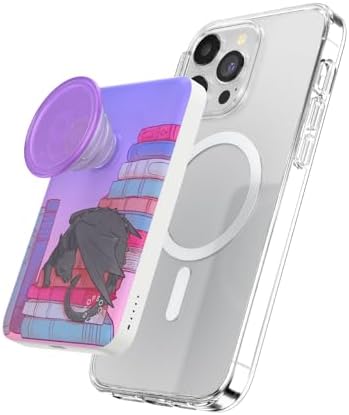 Mag Safe-Compatible Pop Sockets Power Pack: 5000 m Ah Portable Phone Charger for i Phone 12/13/14/15/16 Pro/Pro Max/Plus – Effortless Magnetic Wireless Power Bank in Sleek White for Fast Charging on the Go