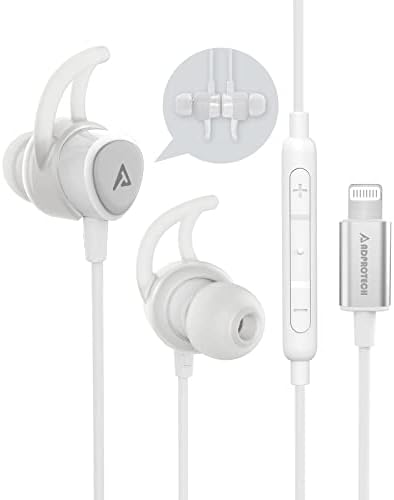 High-Performance Lightning Earbuds with Magnetic Design – MFi Certified Sports Headphones for i Phone 14/13/12/11/Pro Max/Xr/Xs Max/X – Noise-Isolating In-Ear Earphones with Built-in Microphone for Ultimate Workout Experience – Secure Fit and Premium Sound Quality