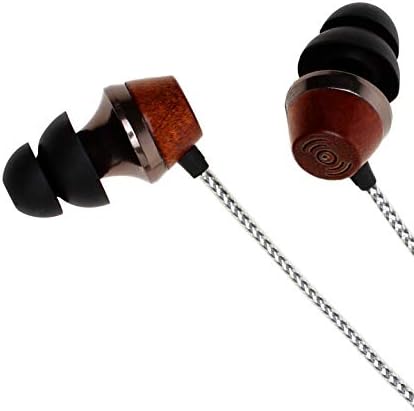 Symphonized ALN 2.0 Premium Genuine Wood Earbuds – Metallic Orange Noise-Isolating In-Ear Headphones with Tangle-Free Cable & Built-in Microphone for Enhanced Audio Compatibility and Immersive Sound Experience
