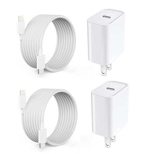 Apple MFi Certified 6 FT i Phone Fast Charger Cord Bundle – Dual Pack with 20 W PD USB C Wall Charger for Lightning-Fast Charging Compatibility with i Phone 14/Pro/Pro Max/Plus/13/12/11/XS/XR/SE2022 & i Pad – Ultimate Durability and Flexibility for Everyday Use