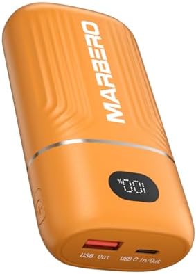 MARBERO Ultra-Lightweight 10,000 m Ah Fast Charging Power Bank – Compact USB-C Charger with 18 W Output for i Phone, i Pad, Samsung Galaxy & Google Devices – Essential Travel Companion with Advanced Safety Features for On-the-Go Power Management