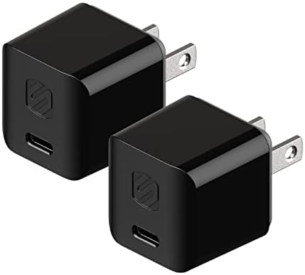 Scosche HPDC20-SP 20 W USB-C Fast Charger Mini Cube Wall Adapter – Ultra-Portable Power Delivery 3.0 for Swift Device Charging, 4 X Faster Charge Speed, Sleek Black Design for Enhanced Compatibility and Efficiency