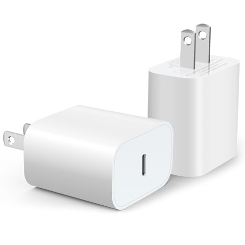 Ultra-Fast 20 W USB-C Charger Block 2-Pack for i Phone & Android – MFi Certified Power Adapter for i Phone 15/14/13/12/11 Pro Max, Galaxy & More – Compact, Travel-Friendly Design for Quick Charging Efficiency