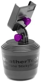Universal Adjustable Car Cup Holder Phone Mount – Weather Tech Cup Fone for i Phone & Android – Secure Grip with Open Charging Access – Hands-Free Convenience – Durable Black Design for Every Vehicle