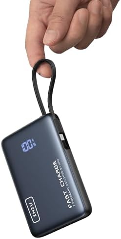 Discover the INIU 10,000 m Ah Power Bank with Built-in USB-C Cable – Your Ultimate On-the-Go Charging Solution for i Phone 15/14/13/12/11, Samsung S22/S21, Google Devices, Air Pods, and i Pads – Fast 20 W Charging for Effortless Power Management. Stay Connected with Enhanced Compatibility and Sleek Design, Perfect for Travelers and Busy Professionals. Experience Convenience and Efficiency with This Lightweight Portable Charger That Fits Seamlessly into Your Lifestyle. Never Miss a Moment with Reliable Power at Your Fingertips – Ideal for Streaming, Working, or Navigating!